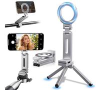Magnetic Tripod 360° Rotation Phone Stand,Aluminium Mini Magnetic Phone Tripod,360° Adjustable Magic Clip Folding Magnetic Phone Stand
