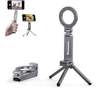 Magnetic Tripod for iPhone 17/16/15/14/13/12/11 Series & iPads,Aluminium Mini Tripod for iPhone & 360° Adjustable Triple Fold Design Magnetic Phone Stand (Grey)
