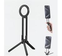 Magnetic Tripod for iPhone, Aluminum Mini Selfie Stick, Foldable Smartphone Stand, Carabiner-Mounted Quick Release Pocket Tripod Compatible with iPhone 17 16 15 14 13 12 Magsafe(Black)