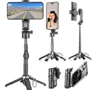 Magnetic Tripod for iPhone with Remote Control,4-in-1 Portable Selfie Stick with Extendable Stand,Phone Travel Tripod for iPhone 16 15 14 13 12 Pro Max Mini (Black)