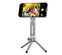 Magnetic Tripod, Mini Aluminum Cell Phone Holder, Foldable Rotating Clip Stand for Home, Gym, Workout and Travel
