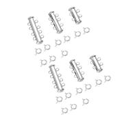 Magnetic Tube Jewellery Clasp Set, Silver Copper 6Pcs for 2-4 Strand | Anti-stain, Strong Self-Latching Closure, Easy Open and Close, for Fashion Accessories Making and Jewellery Making