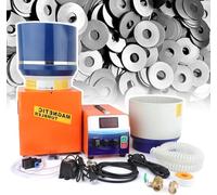 Magnetic Tumbler Polisher Machine - Wet Dry 2 in 1 for Professional Metal Sanding Finish, Timing/Speed Adjustment for Jewelry Cleaning & Metal Casting