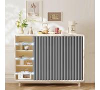 Magnetic UnderSink Cabinet Ain Folding Privacy Short Hanging Desk Skirt for Kitchen Closet Invisible Gray Organizer (W39.4xH39.4in)