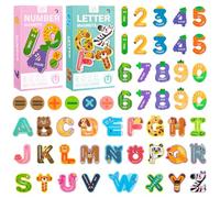 Magnetic Uppercase Letters and Numbers, Educational Learning Tool Fridge Magnets for Kids,Word Recognition 56 Pieces Magnets, Spelling Learning Games Toys for Baby Toddler Preschool