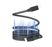 Magnetic USB C Cable USB A to Type C 3.3ft 100W Fast Charging & Data Transfer Cable Retractable Nylon Braided Charger Cord Compatible with Iphone 16 Pro Max, Samsung, Tablets, Android