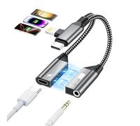 Magnetic USB C & Lightning to 3.5mm Headphone and Charger Adapter Apple iPhone Aux Audio Jack Hi-Res DAC and 60W USB-C Fast Charging Dongle Cable for iPhone 16/15/14/13,Galaxy, Pixel 9, Pad Pro/Air