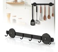 Magnetic Utensil Holder For Fridge, Heavy Duty Magnetic Coat Rack For Metal Door, Magnetic BBQ Tool Rack, Strong Magnet Bar With 6 Hooks Storage Hanger Hanging Kitchen Utensil, Coat, Towel, Grill Tool