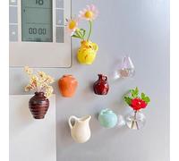 Magnetic Vase for Fridge | Pack of 8 Mini Vase Fridge Magnets | Cute 3D Mini Ceramic Vase Fridge Magnets for Kitchen Whiteboard Dishwasher Classroom Home