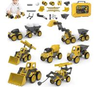 Magnetic Vehicle Building Set Transform Engineering Car Assembled Toys, Magnetic Robocar Set Construction Vehicle Assembly Toy, 41/58/90PCS Creative Building Toys with Storage Box