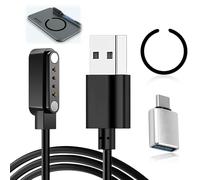 Magnetic Voice Recorder Charger Kit for PLAUD Note AI Recorder, Includes Replacement 2Ft 4Pin 7.62mm USB Charging Cable Ring TypeC Adapter for Fitness Polar Pacer Pro Ignite3 Vantage Smart Watch