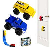 Magnetic Wall Climbing Toy Car, Emboadlie Anti-Gravity Climber Toy, Inertial Magnetic Levitation Cars, Puzzle Decompression Toys, Drive on Walls and Ceiling, Gifts for Boys Girls(Blue+Yellow)