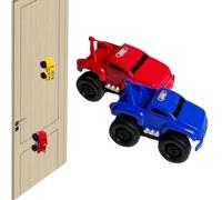 Magnetic Wall Climbing Toy Car, Emboadlie Magnetic Anti Gravity Wall Climbing Car, Zero Gravity Toy, That Drive On and Ceiling (Red*Blue)