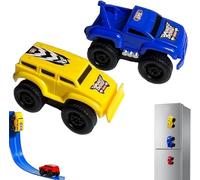 Magnetic Wall Climbing Toy Car for Kids - Anti Gravity Cars That Drive on Walls & Ceiling - Pull Back Inertial Fun STEM Toy Gift for Boys Girls Ages 3 4 5 6 (Yellow+blue)