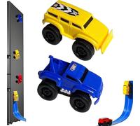 Magnetic Wall Climbing Toy Car,Magnetic inertial Wall Car,Anti-gravitys Wall Climbings,Can Drive on Iron Walls and Iron Ceilings, Gifts for Boys and Girls (Yellow+Blue)