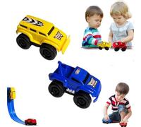 Magnetic Wall Climbing Toy Car, Magnetics Anti-Gravity Wall-Climbing Toy Car,Inertial Magnetic Levitation, Puzzle Decompression Toys,Gifts for Girls and Boys (Yellow+Blue)