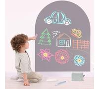 Magnetic Wall Decal Arch for Kids (Dark Grey): 80 x 100 cm Magnetic Chalkboard for Playroom, School, Home