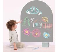 Magnetic Wall Decal Arch for Kids (Light Grey): 80 x 100 cm Magnetic Chalkboard for Playroom, School, Home