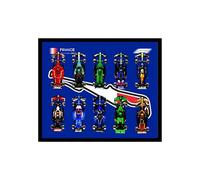 Magnetic Wall Display Case for L-e*g-o 77242-77251 - 10-in-1 Racetrack Background Showcase Board for Collectors & Racing Fans (France)