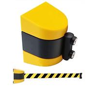 Magnetic Wall Mount Retractable Barrier, Safety Cordon Barrier, Wall Mounted Pull Out Queue Belt, Queuing Safety Tape Cordon (Yellow/Red) - 3/5/10m For Outdoor Parking L(Size:5m,Color:Yellow-black B)