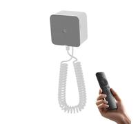 Magnetic Wall Remote Control Holder - Anti-Theft Bracket with Retractable Cable of 1, Anti-Lost System for TV and Air Conditioning Remote Control | Adhesive Attachment without Drilling (White/Black)