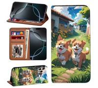 Magnetic Wallet Case for iPhone XR/iPhone SE 2022/2020, 4 Card Slots Kickstand Shockproof Protective Phone Cover with Magnetic Closure (iphone XR (6.1"),Welsh Corgi 007)