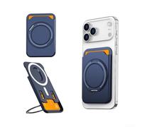 Magnetic Wallet Featuring 360 Degree Rotating Phone Holder Plus Two Card Slots For Easy For Access Adjustable Viewing Angle Constructed From Abs Plastic In Blue Shade(Blue)