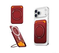 Magnetic Wallet Featuring 360 Degree Rotating Phone Holder Plus Two Card Slots For Easy For Access Adjustable Viewing Angle Constructed From Abs Plastic In Blue Shade(Red)