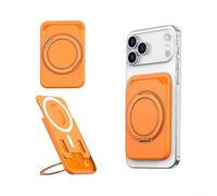 Magnetic Wallet Featuring 360 Degree Rotating Phone Holder Plus Two Card Slots For Easy For Access Adjustable Viewing Angle Constructed From Abs Plastic In Blue Shade(Orange)