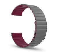 Magnetic Watch Strap, Silicone Watch Strap, Quick Release Smart Watch Bands 20mm 22mm for Galaxy Watch 42mm 46mm, Gear S2 S3 Classic Frontier Active 2, 40mm, Sport Forerunner Fenix, Grey and wine red