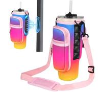 Magnetic Water Bottle Carrier Bag Compatible with Stanley/Meoky 40 oz Tumbler with Handle,Water Bottle Holder Pouch with Adjustable Shoulder Strap & Phone Pocket Fits for Stanley Cup Accessories