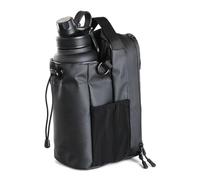 Magnetic Water Bottle Carrier Bag - Waterproof Gym Water Bottle Holder with Strong Magnet, Adjustable Shoulder Strap& Drawstring Closure, Polyester Sports Water Bottle Pouch for Gym & Outdoors