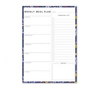 Magnetic Weekly Meal Planner and Tear-Off Shopping List for Fridge, 52 Sheets A5 Notepad for Weekly Food and Shopping Planning - Flowers