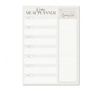 Magnetic Weekly Meal Planner and Tear-Off Shopping List for Fridge, 52 Sheets A5 Notepad for Weekly Food and Shopping Planning - Minimalistic