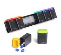 Magnetic Weekly Pill Organizer 7-Day Large Capacity | Removable Pill Box with Magnetic Base & Detachable Compartments, Portable Travel Case for Pills, Vitamins & Supplements - BPA-Free (Black)
