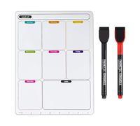 Magnetic Weekly Planner for Fridge, Dry Wipe Whiteboard Calendar with Black and Red Dry Erase Marker Pens Weekly Planner and Organiser for Meal Planning Daily Reminder Tasks Business Plans