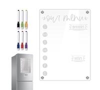 Magnetic Weekly Planner for Refrigerator, Weekly Planner for Refrigerator, Clear Acrylic Weekly Erase Board with 6 Markers | Reusable Memo Pad for FR
