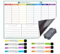 Magnetic Weekly Planner Whiteboard A3 Magnetic Whiteboard Calendar for Fridge, Magnetics Erase Whiteboards A3 Dry Wipe Board Weekly Planner Meal Memo Board Reminder Event, 7 Dry Erase Pens + Eraser