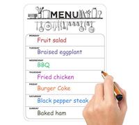 Magnetic Weekly Planner Whiteboard, A4 Meal Planner Dry Erase Board, Magnet Weekly Menu Board for Fridge, Magnetic Menu White Board, Applies to Refrigerator to-Do List