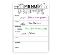 Magnetic Weekly Planner Whiteboard, Magnetic Meal Planner, A4 Dry Erase Board for Fridge, Menu Board, Magnetic Memo Board Ideal for Notes, Meal Planning, Shopping List