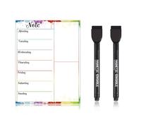 Magnetic Weekly Planner Whiteboard, Meal Planner Whiteboard with 2 Dry Erase Marker Pens 17.8 x 23 cm for Meal Planning Business Plans in Offices