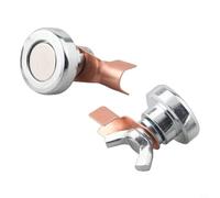 Magnetic Welding Ground Clamp for Fast For Earthing, Strong Iron Holder Fixture Fits Flat or Curved Metal Surfaces, Poles and Railings, Silver, 33mm Base Diameter, 1 Pack(2pcs)