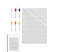 Magnetic Whiteboard,Acrylic Board For Refrigerator With Magnet | Printable Transparent Whiteboard With 6 Whiteboard Pens For Students Teacher Couples Families Teens