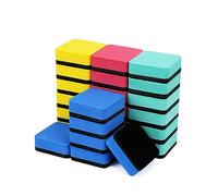 Magnetic Whiteboard Eraser, 24 pcs Dry Eraser with Thick Felt Pad, Dry Erase Whiteboard Cleaner for Students Home Office (5x5x2 cm 4Colours)