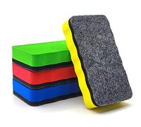 Magnetic Whiteboard Eraser 4 Pcs Color Dry Erasers with Thick Felt Pad Large White Board Eraser Chalkboard Rubber for Classroom Home Office