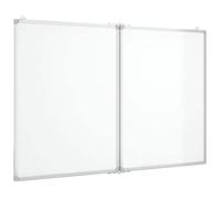 Magnetic Whiteboard Foldable 100 x 80 x 1.7 cm Aluminium with 2 Panels, Double-Sided, Mobile for Office, School, Conference, Seminar, Presentation, Notice Board, Room Divider