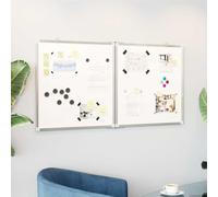 Magnetic Whiteboard Foldable 120 x 60 x 1.7 cm Aluminium with 2 Panels Double-Sided Freestanding Mobile for Office School Conference Seminar Presentation
