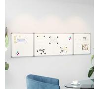 Magnetic Whiteboard Foldable 160 x 40 x 1.7 cm Aluminium with 3 Panels, Double-Sided, Mobile for Office, School, Seminar, Conference, Trade Fair and Presentation