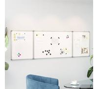 Magnetic Whiteboard Foldable 160 x 50 x 1.7 cm Aluminium with 3 Panels, Double-Sided, Mobile, Ideal as a Presentation Wall, Notice Board, Room Divider for Office, School, Seminar, Trade Fair