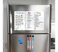 Magnetic Whiteboard for Fridge White Board for Kitchen Dry Erase Board A3 Size 17x11 Inch Bendable White Boards Refrigerator Magnets with 3 Marker and 1 Magnetic Eraser Easy to Notes Funny for Kid